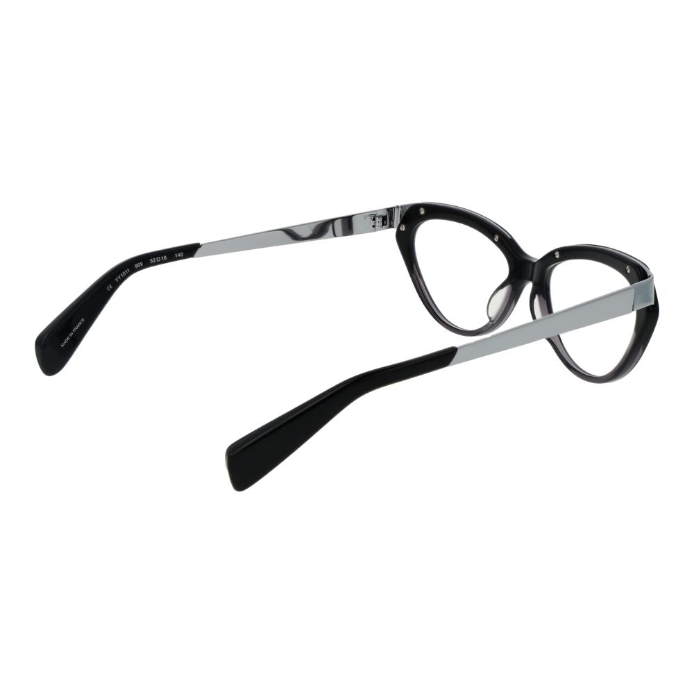 Eyeglasses Frames by Yohji Yamamoto for unisex in acetate and black showcases a refined silhouette, detailed with a black coloured frame finish and a sophisticated full-frame frame design.