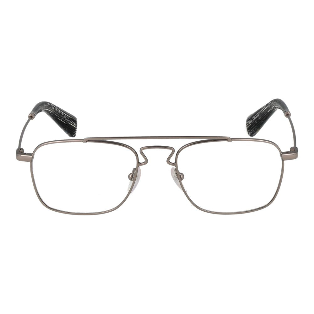 Eyeglasses Frames by Yohji Yamamoto for unisex in metal silver showcases a reflective silhouette, artfully incorporating a sophisticated silver coloured frame with a distinct full-frame frame design.
