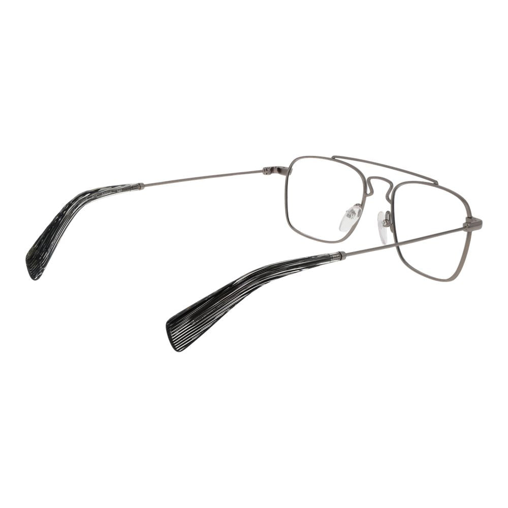 Eyeglasses Frames by Yohji Yamamoto for unisex in metal silver features a refined silhouette, showcasing a refined silver coloured frame and full-frame frame design for a sophisticated, premium look.