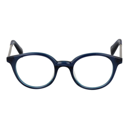 Eyeglasses Frames by Yohji Yamamoto for unisex in acetate and blue showcases an refined full-frame frame design featuring a sophisticated blue coloured frame for an refined and refined aesthetic.