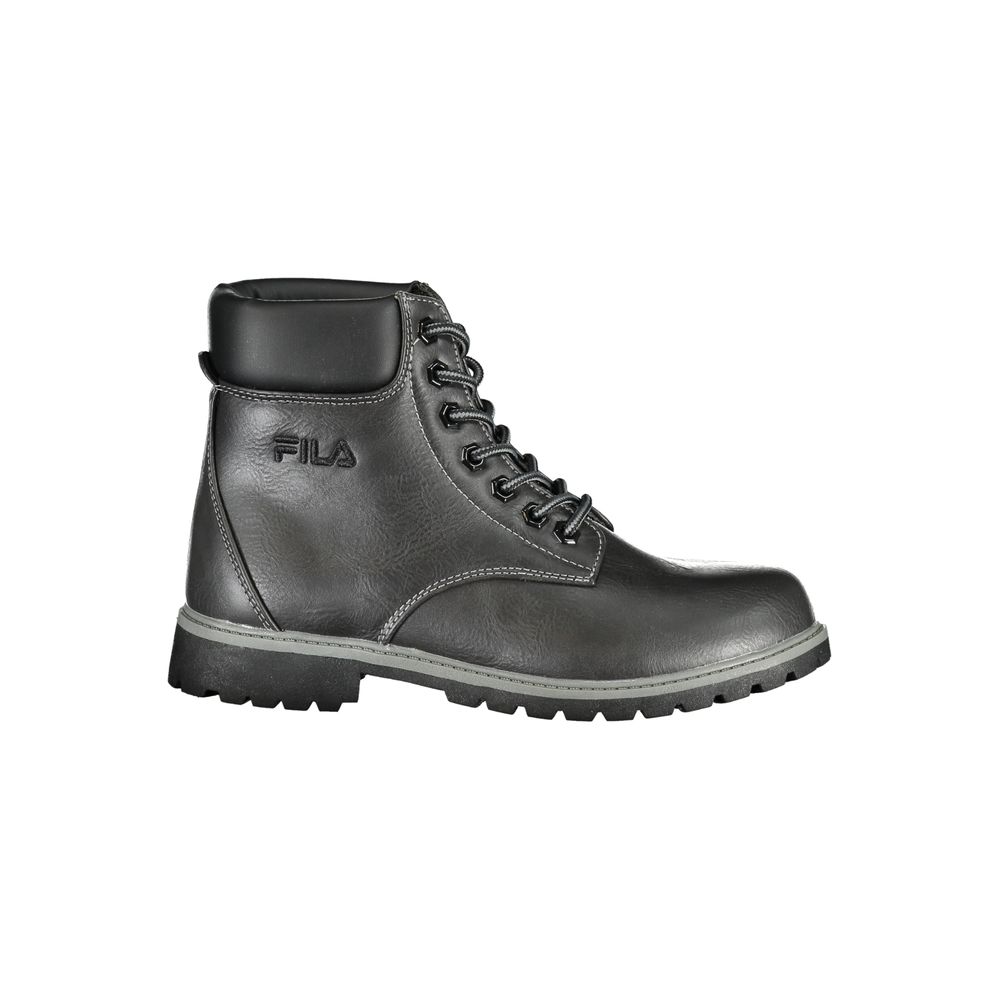 Boots by Fila for women in polyester black showcases a ergonomic silhouette from the Women's Polyester Boots collection, featuring a ergonomic and a ergonomic .