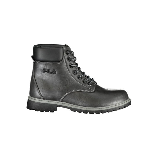 Boots by Fila for women in polyester black showcases a ergonomic silhouette from the Women's Polyester Boots collection, featuring a ergonomic and a ergonomic .