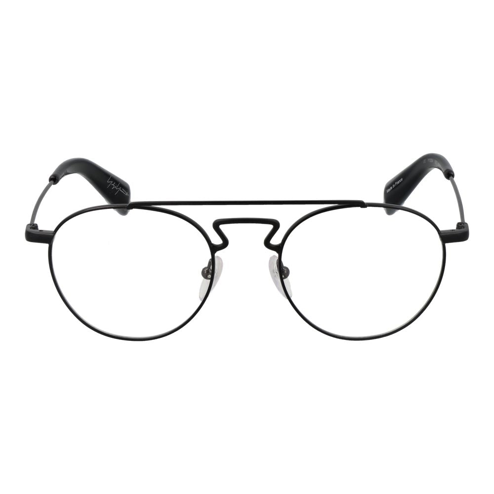 Eyeglasses Frames by Yohji Yamamoto for men in metal black features a refined silhouette, showcasing a refined black coloured frame and full-frame frame design for a sophisticated, premium look.