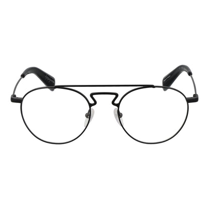 Eyeglasses Frames by Yohji Yamamoto for men in metal black features a refined silhouette, showcasing a refined black coloured frame and full-frame frame design for a sophisticated, premium look.