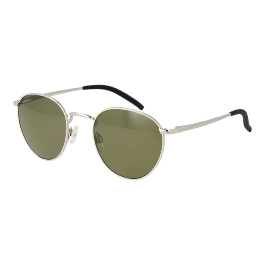 Sunglasses by Serengeti for unisex in metal silver showcases a ethereal silhouette, featuring silver coloured frame full-rim round frame design with photochromatic polarized category-3-dark-tint lens for a ethereal finish.