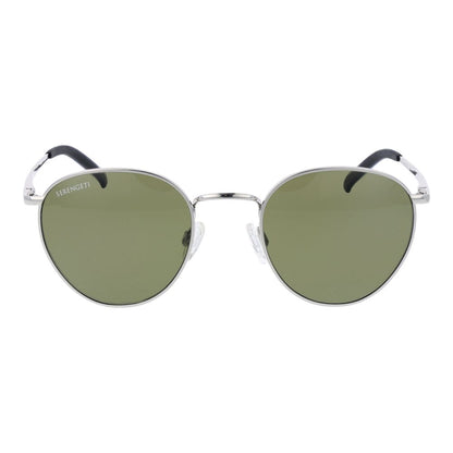 Sunglasses by Serengeti for unisex in metal silver features an ethereal full-rim round frame design with silver coloured frame frames and photochromatic polarized category-3-dark-tint lens for a ethereal finish.