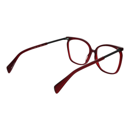 Eyeglasses Frames by Yohji Yamamoto for women in metal red showcases a reflective silhouette, artfully incorporating a sophisticated red coloured frame with a distinct full-frame frame design.