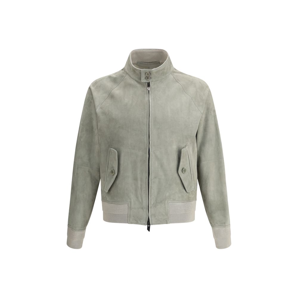 Overcoat by Salvatore Santoro for men in bos taurus calf suede leather gray showcases a enveloping silhouette, detailed with distinctive pockets and a enveloping high-collar neckline.