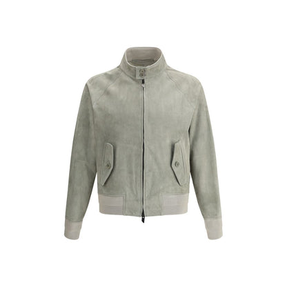 Overcoat by Salvatore Santoro for men in bos taurus calf suede leather gray showcases a enveloping silhouette, detailed with distinctive pockets and a enveloping high-collar neckline.