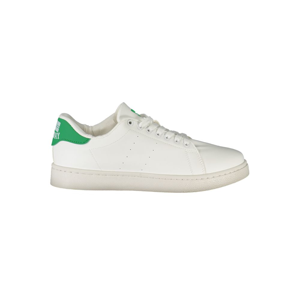 Athletic Sneakers by Norway 1963 for men in polyester & polyethylene white showcases an impeccable silhouette, defined by an impeccable athletic style design that perfectly captures the essence of the Men's Athletic Polyester & Polyethylene Sneakers.