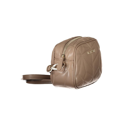 Shoulder Handbag by Mario Valentino for women in polyethylene brown features an refined silhouette, showcasing a secure zipper, ample internal-pockets, and versatile shoulder-strap & adjustable-strap for a sophisticated refined aesthetic.