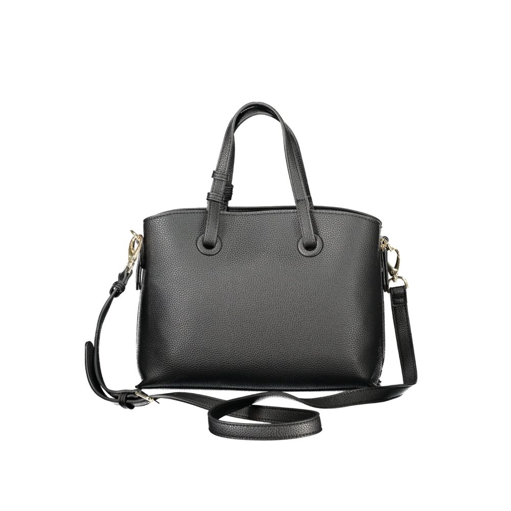 Evening Handbag by Mario Valentino for women in polyethylene black features a exquisite silhouette, showcasing a secure snap & zipper and exquisite built-in-compartments with versatile shoulder-strap, handle & adjustable-strap for a exquisite finish.
