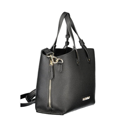 This Evening Handbag by Mario Valentino for women in polyethylene and black presents a sculptural silhouette featuring a secure snap & zipper, ample built-in-compartments, and versatile shoulder-strap, handle & adjustable-strap for a sculptural finish.