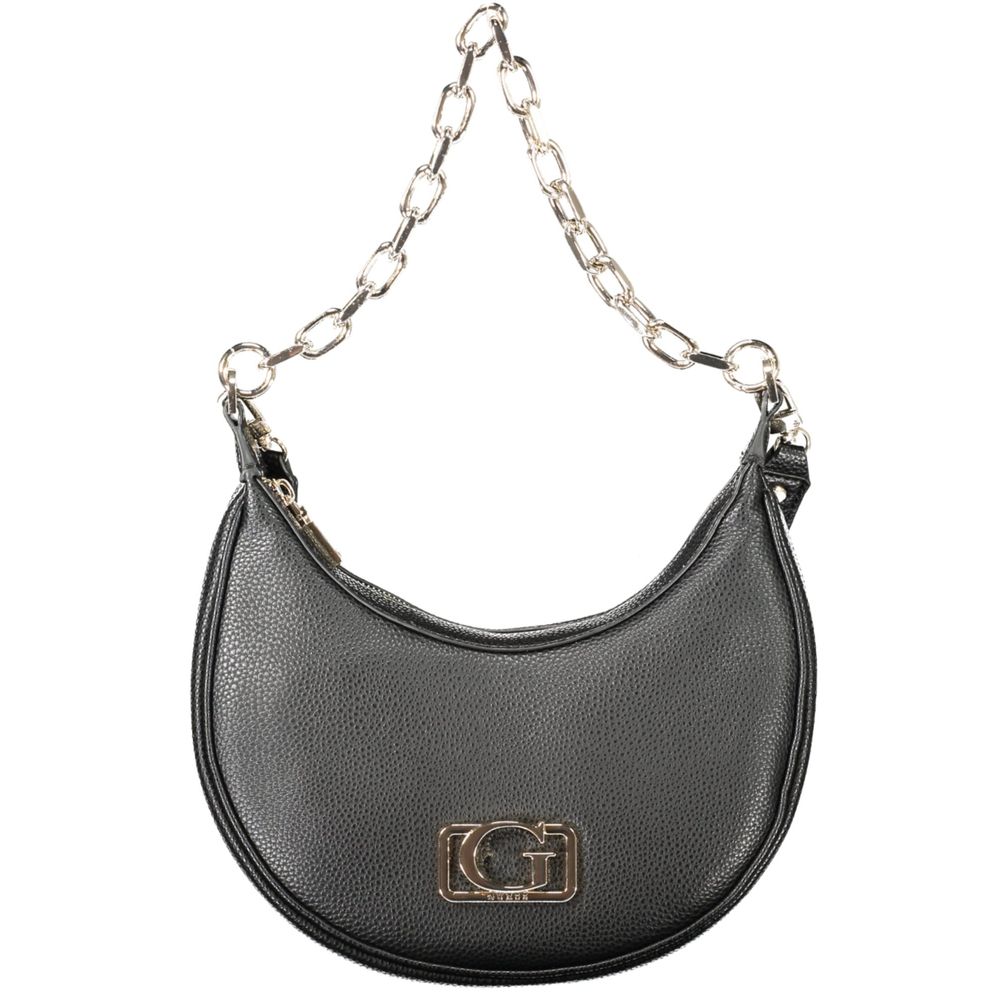 Handbag by Guess Jeans for women in polyethylene black & signature features a refined silhouette, showcasing a secure zipper, organized built-in-compartments & cardholder, and versatile shoulder-strap, adjustable-strap, detachable-strap & handle for a refined finish.