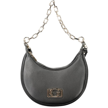 Handbag by Guess Jeans for women in polyethylene black & signature features a refined silhouette, showcasing a secure zipper, organized built-in-compartments & cardholder, and versatile shoulder-strap, adjustable-strap, detachable-strap & handle for a refined finish.