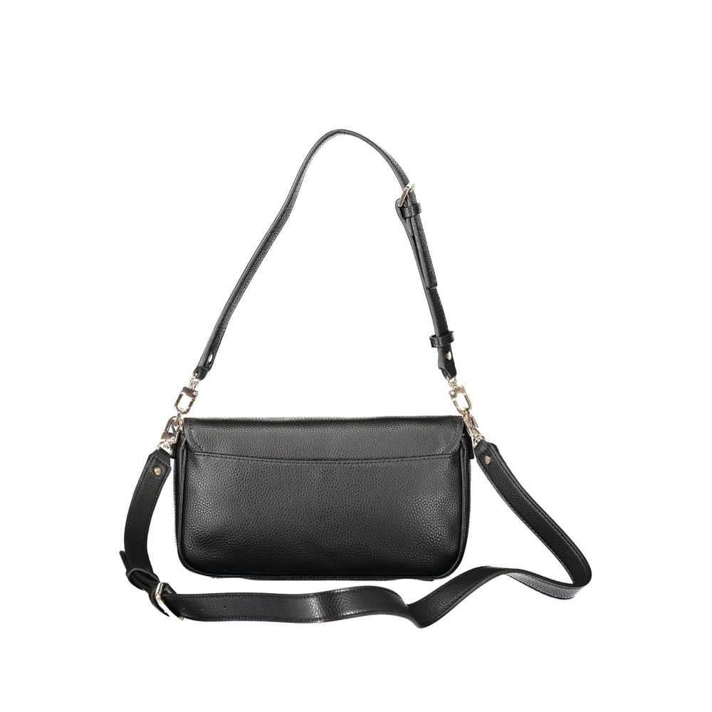 Handbag by Guess Jeans for women in polyethylene black features a ornamental silhouette, showcasing a secure zipper, ample internal-pockets & cardholder, and ornamental adjustable-strap & handle for a sophisticated look.