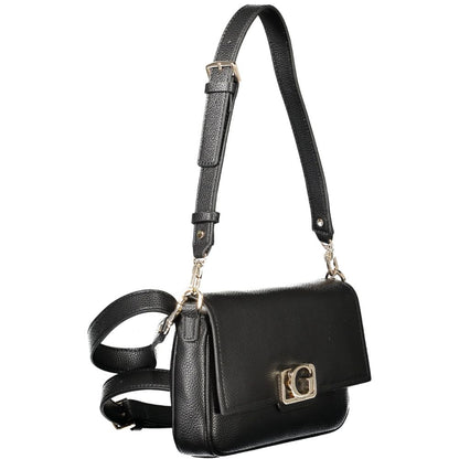 This Handbag by Guess Jeans for women in polyethylene and black presents a sculptural silhouette featuring a secure zipper, ample internal-pockets & cardholder, and versatile adjustable-strap & handle for a sculptural finish.