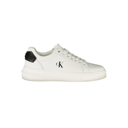 Sneakers by Calvin Klein for women in polyester polyethylene leather black & white features an sumptuous silhouette, showcasing the premium Crisp Women's Low-Top Polyester Polyethylene Leather Sneakers in a sumptuous low-top style that offers a sumptuous finish for refined style.