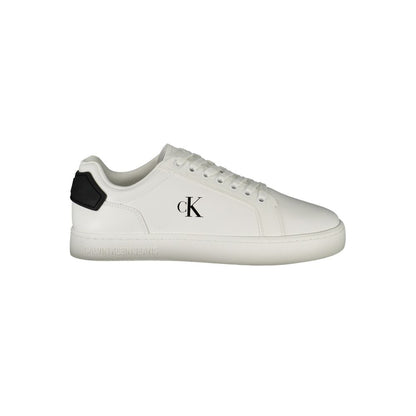 Sneakers by Calvin Klein for men in polyester polyethylene leather black, white, signature & print features an sumptuous silhouette, showcasing the premium Crisp Men's Fashion Polyester Polyethylene Leather Sneakers in a sumptuous fashion style that offers a sumptuous finish for refined style.