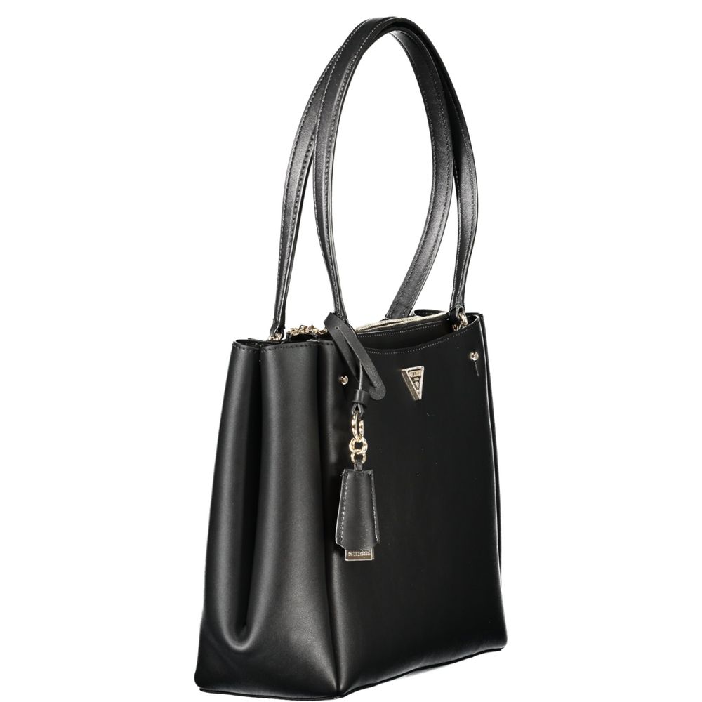 Tote Handbag by Guess Jeans for women in polyethylene black features a exquisite silhouette, showcasing a secure snap and exquisite built-in-compartments & external-pockets with versatile handle for a exquisite finish.