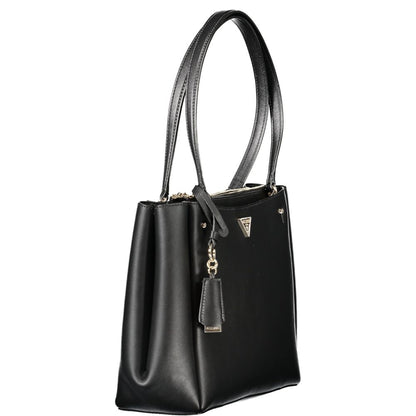 Tote Handbag by Guess Jeans for women in polyethylene black features a exquisite silhouette, showcasing a secure snap and exquisite built-in-compartments & external-pockets with versatile handle for a exquisite finish.