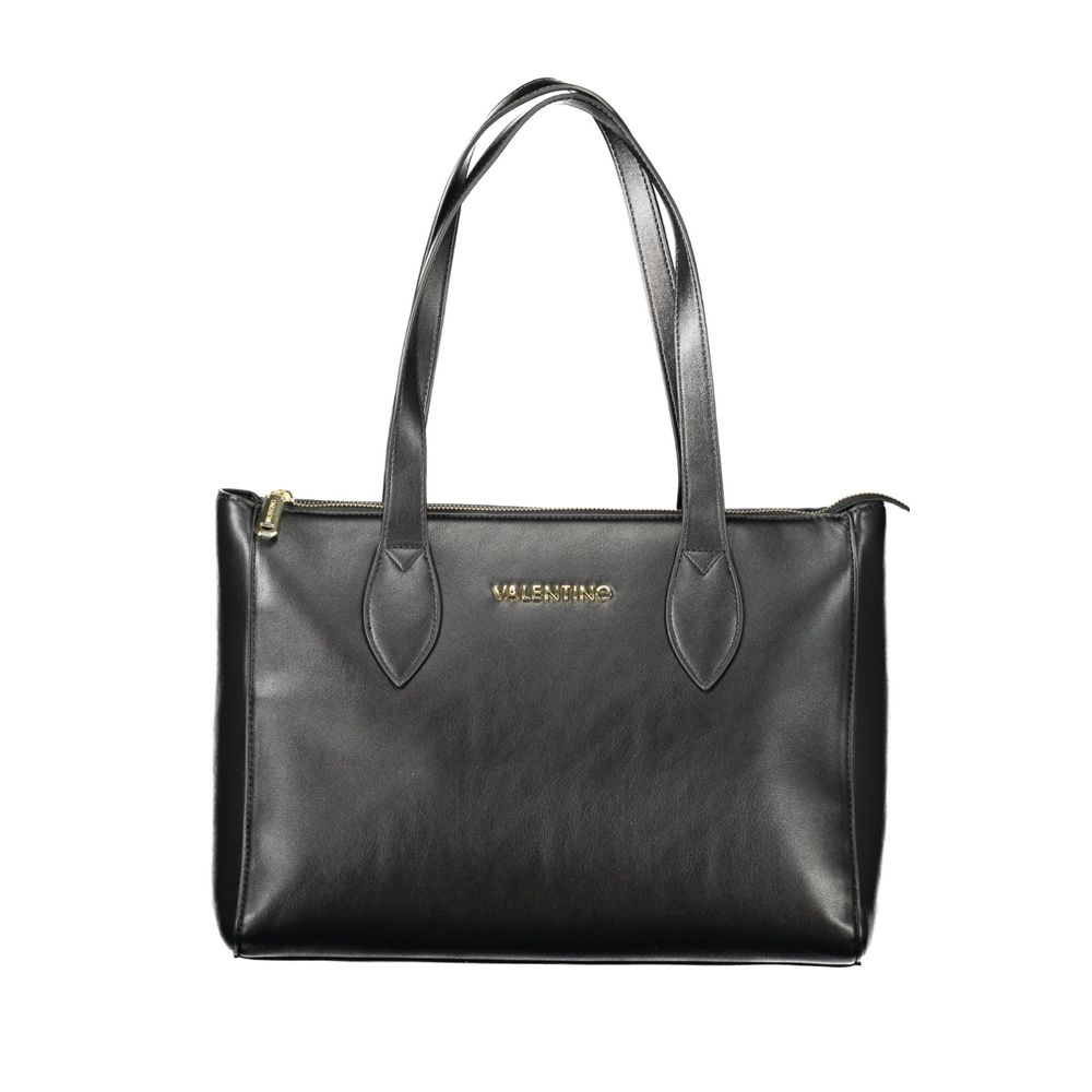 Shoulder Handbag by Mario Valentino for women in polyethylene black presents a ornamental silhouette, showcasing a secure zipper, ample internal-pockets, and versatile shoulder-strap & handle for a ornamental finish.
