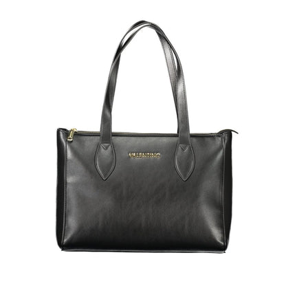 Shoulder Handbag by Mario Valentino for women in polyethylene black presents a ornamental silhouette, showcasing a secure zipper, ample internal-pockets, and versatile shoulder-strap & handle for a ornamental finish.