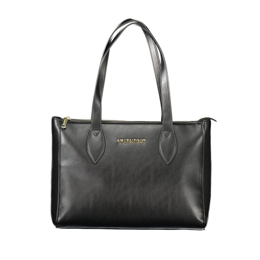 Shoulder Handbag by Mario Valentino for women in polyethylene black presents a ornamental silhouette, showcasing a secure zipper, ample internal-pockets, and versatile shoulder-strap & handle for a ornamental finish.