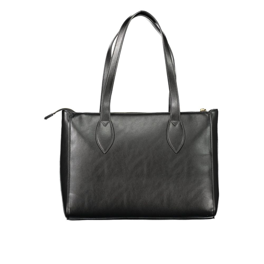 Shoulder Handbag by Mario Valentino for women in polyethylene black features a exquisite silhouette, showcasing a secure zipper and exquisite internal-pockets with versatile shoulder-strap & handle for a exquisite finish.