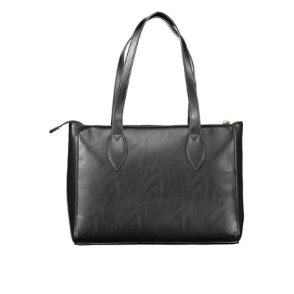 Shoulder Handbag by Mario Valentino for women in polyethylene black features a exquisite silhouette, showcasing a secure zipper and exquisite internal-pockets with versatile shoulder-strap & handle for a exquisite finish.