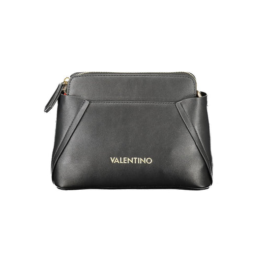 Shoulder Bag by Mario Valentino for women in polyurethane black features a stately silhouette, showcasing a secure zipper, ample internal-pockets, and stately shoulder-strap & adjustable-strap for a stately finish.