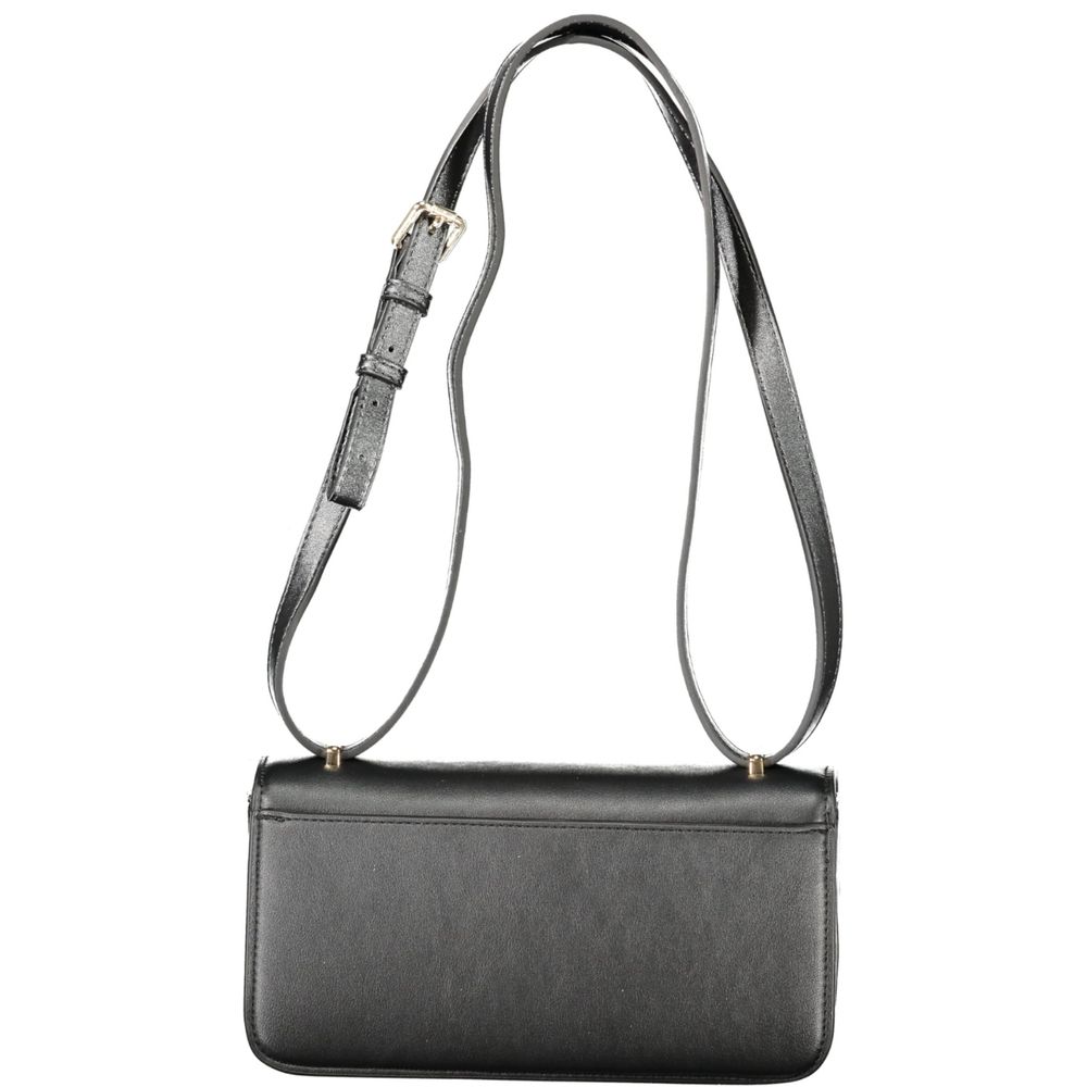 Shoulder Handbag by Mario Valentino for women in polyethylene black features a ornamental silhouette, showcasing a secure zipper, ample external-pockets & internal-pockets, and ornamental shoulder-strap & adjustable-strap for a sophisticated look.