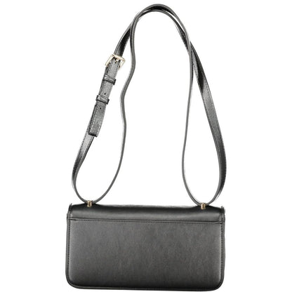 Shoulder Handbag by Mario Valentino for women in polyethylene black features a ornamental silhouette, showcasing a secure zipper, ample external-pockets & internal-pockets, and ornamental shoulder-strap & adjustable-strap for a sophisticated look.