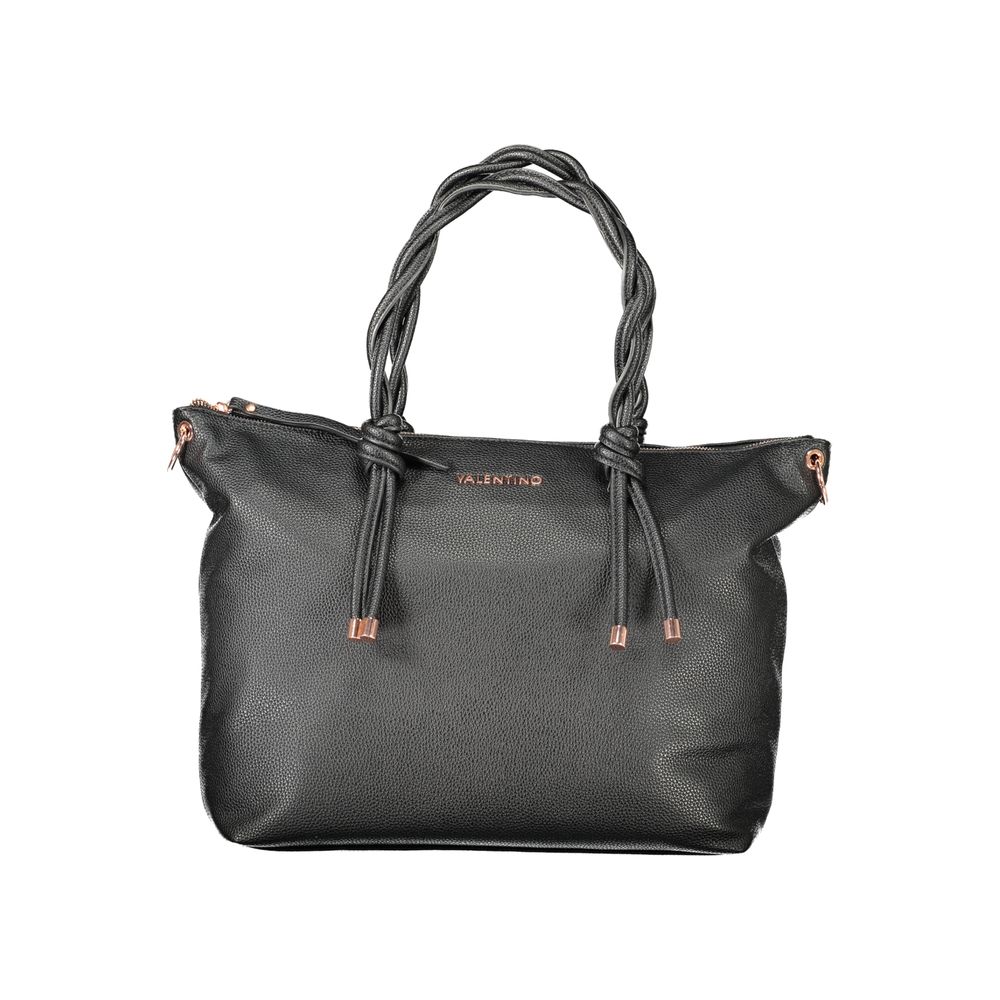 Handbag by Mario Valentino for women in polyethylene black features a refined silhouette, showcasing a secure zipper, organized document-holder & internal-pockets, and versatile shoulder-strap, adjustable-strap & handle for a refined finish.