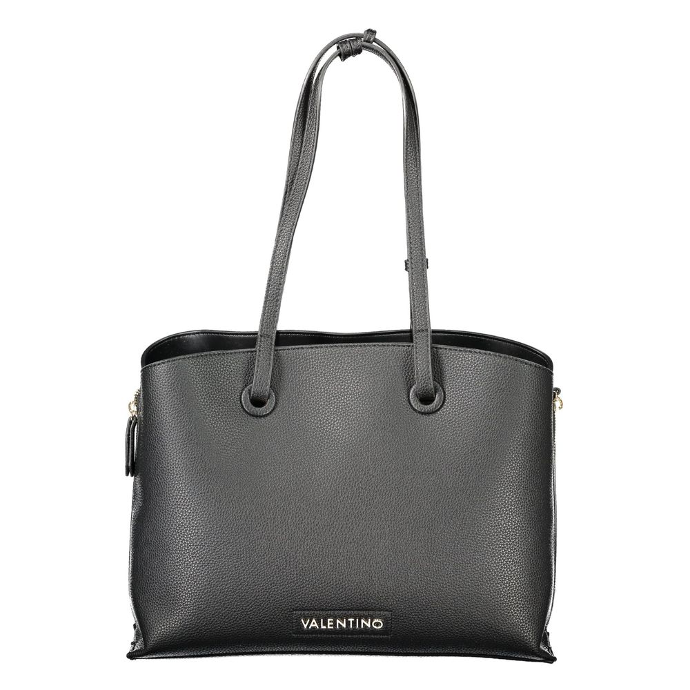 Handbag by Mario Valentino for women in polyethylene black features an refined silhouette, showcasing a secure zipper, ample built-in-compartments, and versatile for a sophisticated refined aesthetic.