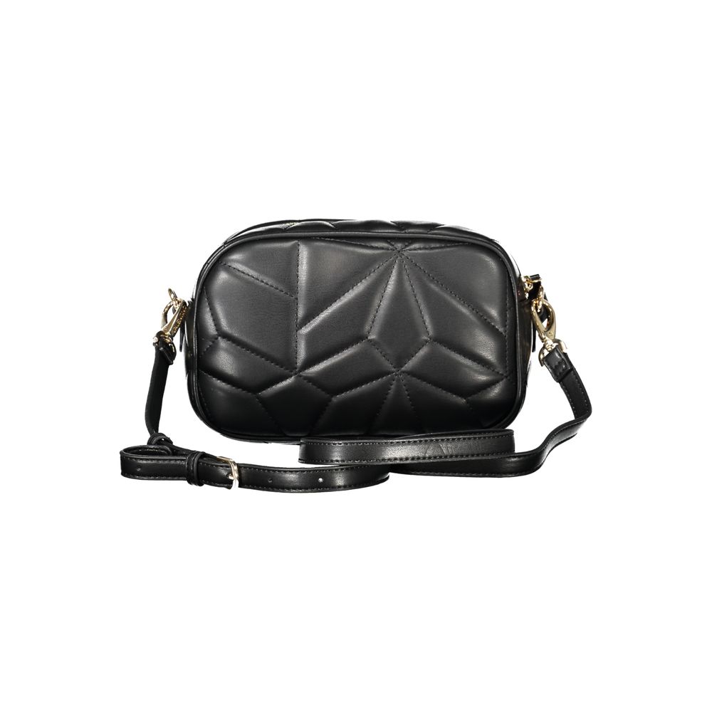 Shoulder Handbag by Mario Valentino for women in polyethylene black features a signature silhouette, showcasing a secure zipper and signature internal-pockets with versatile shoulder-strap & adjustable-strap for a sophisticated look.