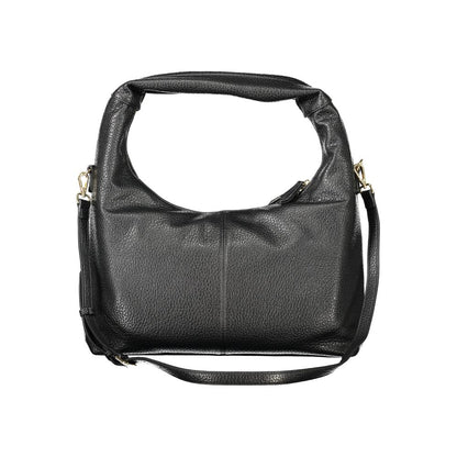 Handbag by Mario Valentino for women in polyethylene black & signature presents a ornamental silhouette, showcasing a secure zipper, ample document-holder & internal-pockets, and versatile shoulder-strap, adjustable-strap & handle for a ornamental finish.