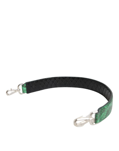 Shoulder Strap by Dolce & Gabbana for women in python leather black, green & silver features an stylish design, beautifully completing the signature look of the Python Leather Shoulder Strap.
