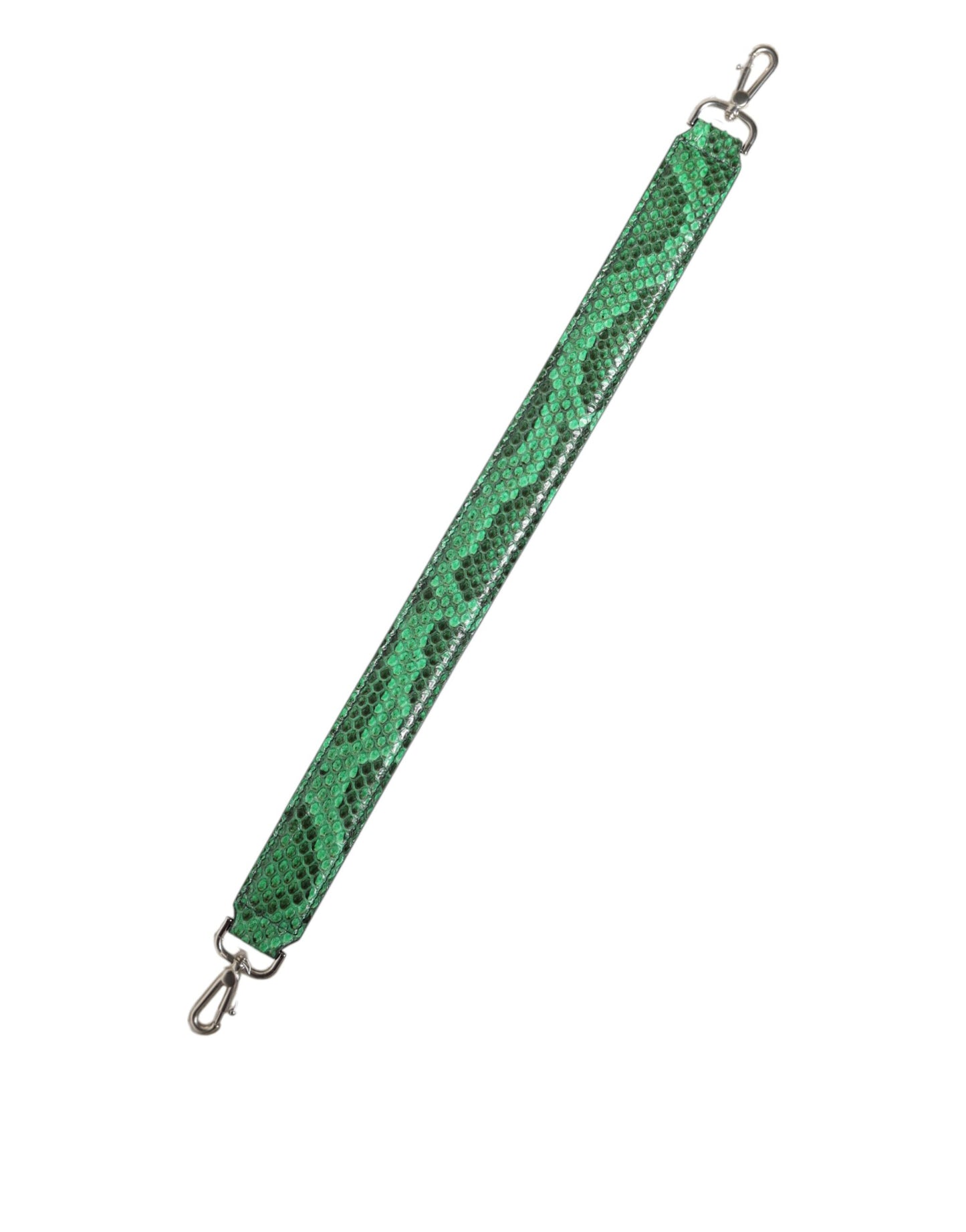 Shoulder Strap by Dolce & Gabbana for women in python leather black, green & silver features a effortlessly chic design, perfectly complementing the signature look of the Python Leather Shoulder Strap.