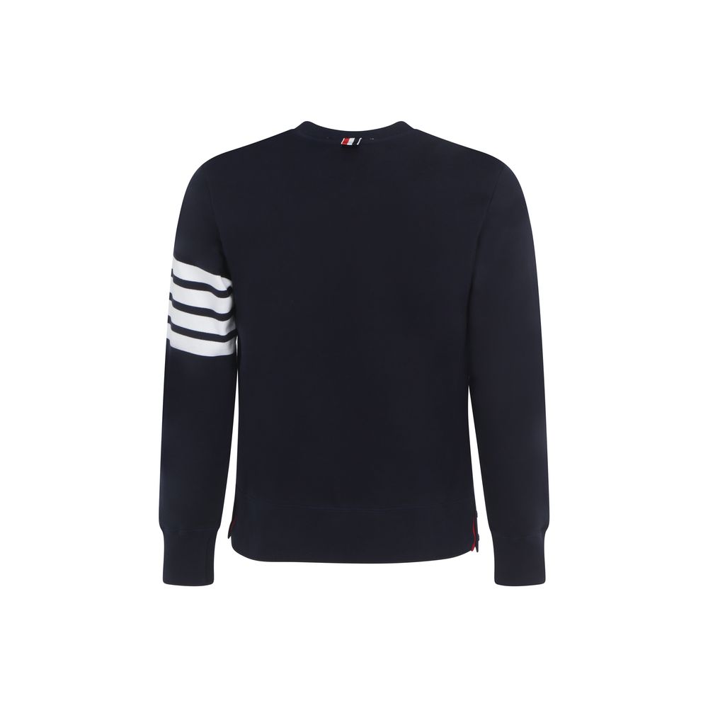 Sweatshirt by Thom Browne for men in cotton blue, white, monogram & striped features an exquisite silhouette, showcasing and crew neckline details for a exquisite look.