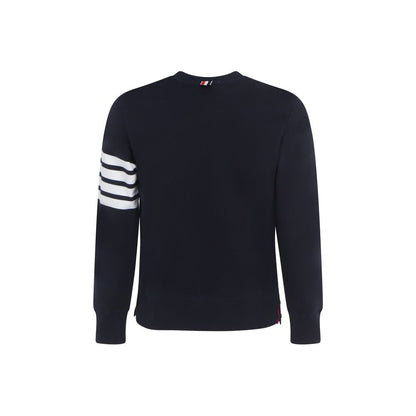 Sweatshirt by Thom Browne for men in cotton blue, white, monogram & striped features an exquisite silhouette, showcasing and crew neckline details for a exquisite look.