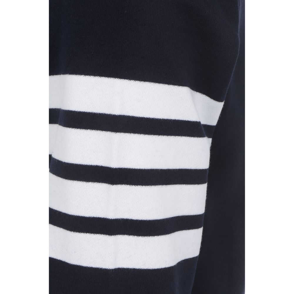 Sweatshirt by Thom Browne for men in cotton blue, white, monogram & striped features an enviable silhouette, showcasing a premium and refined for a truly enviable finish.