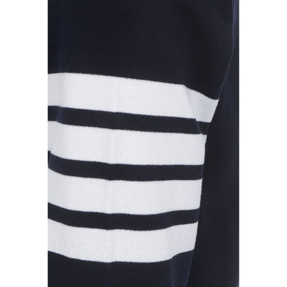 Sweatshirt by Thom Browne for men in cotton blue, white, monogram & striped features an enviable silhouette, showcasing a premium and refined for a truly enviable finish.