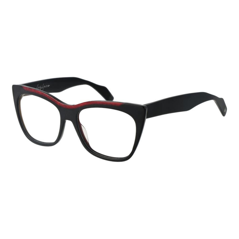 Eyeglasses Frames by Yohji Yamamoto for men in plastic black features an refined silhouette, showcasing the refined black coloured frame and sophisticated full-frame frame design.