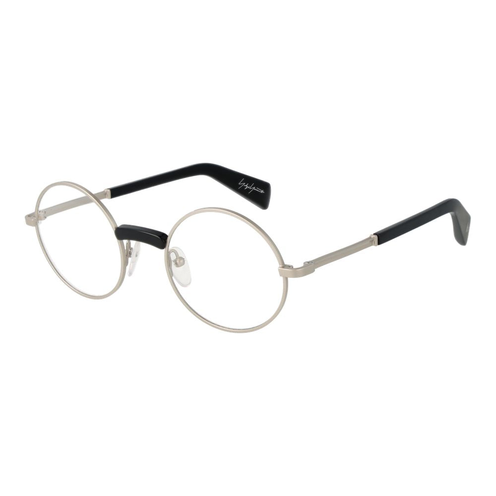 Eyeglasses Frames by Yohji Yamamoto for men in metal silver features a refined silhouette, showcasing a refined silver coloured frame and full-frame frame design for a sophisticated, premium look.