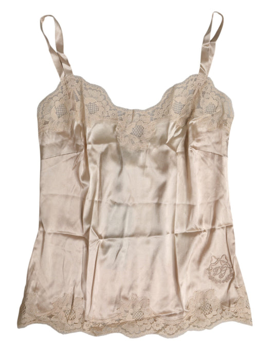 Dolce & Gabbana Women's Cotton Silk Satin & Lace Lingerie - Beige