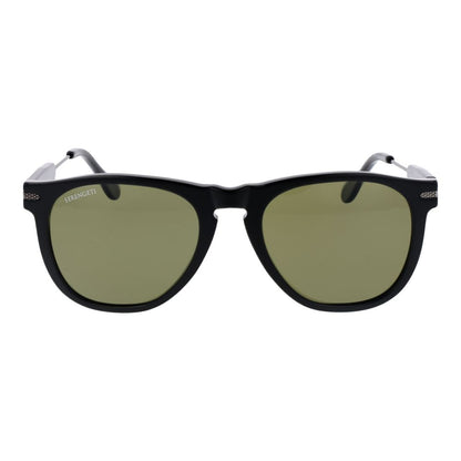 Sunglasses by Serengeti for men in and black presents a sumptuous silhouette, featuring black coloured frame and rectangle full-rim frame design with photochromatic polarized category-3-dark-tint lens for a sumptuous look.