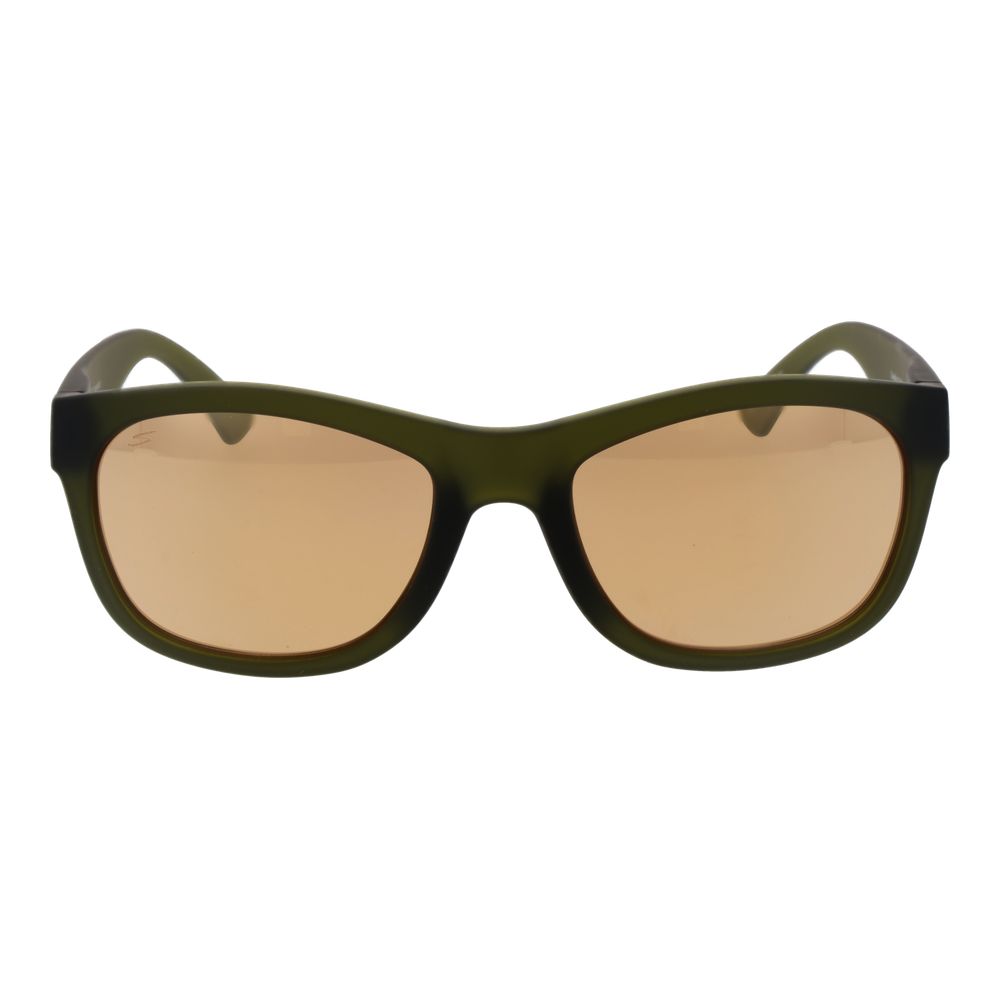 This Sunglasses by Serengeti for unisex in plastic green presents a sumptuous silhouette, showcasing a sumptuous rectangle full-rim frame design in green coloured frame and high-performance mirrored polarized category-2-medium-tint lens.
