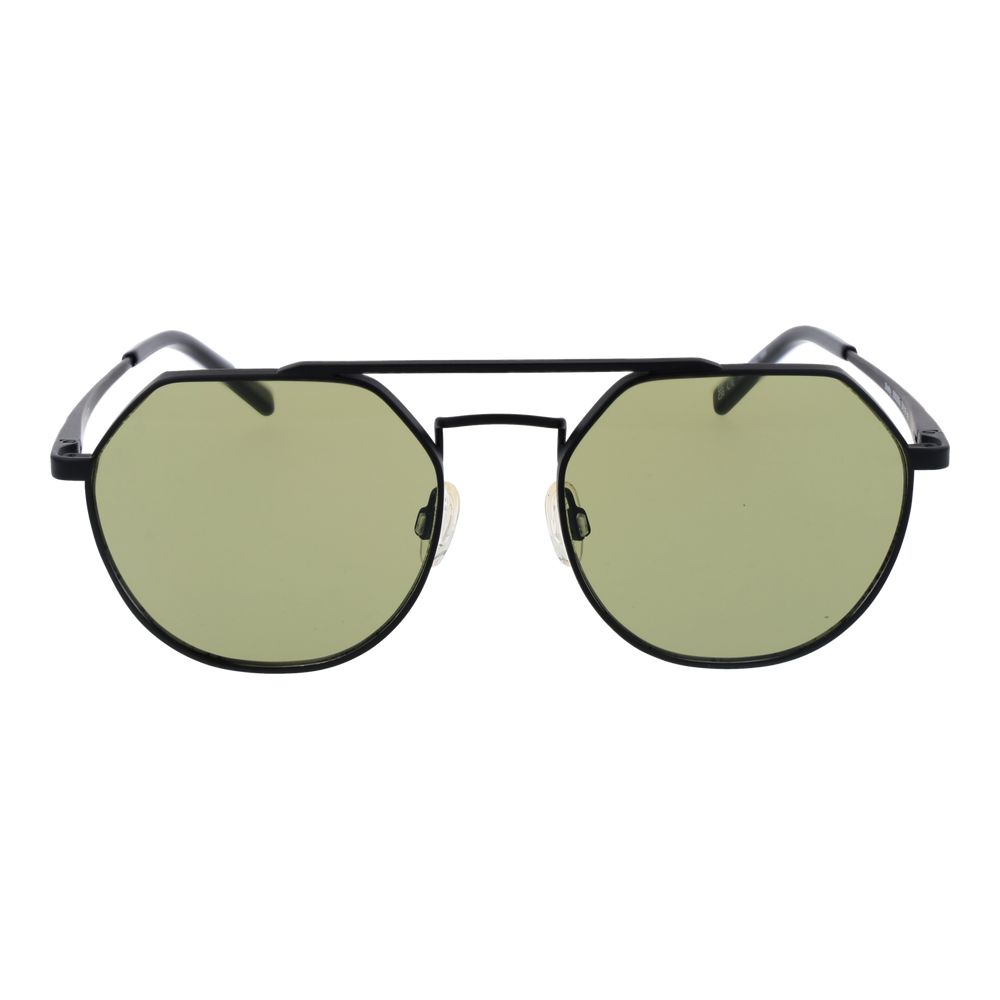 Serengeti Aviator Blue-Filter Medium-Tint Plastic Sunglasses - Black