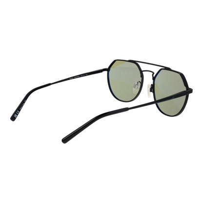 Serengeti Aviator Blue-Filter Medium-Tint Plastic Sunglasses - Black